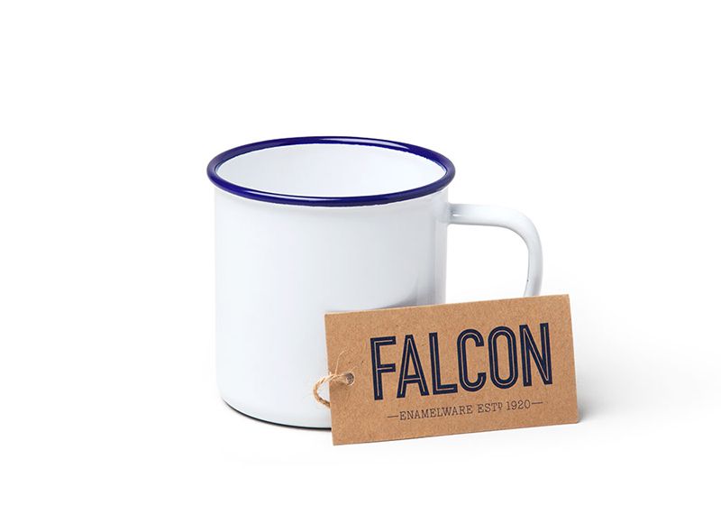 英國 Falcon 獵鷹琺瑯 馬克杯 350ml (藍白)