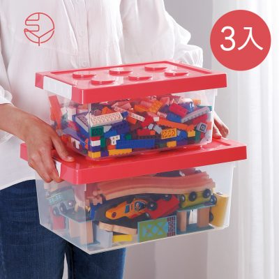 SHIMOYAMA_樂高可疊式積木玩具收納盒-加大款-3入-1