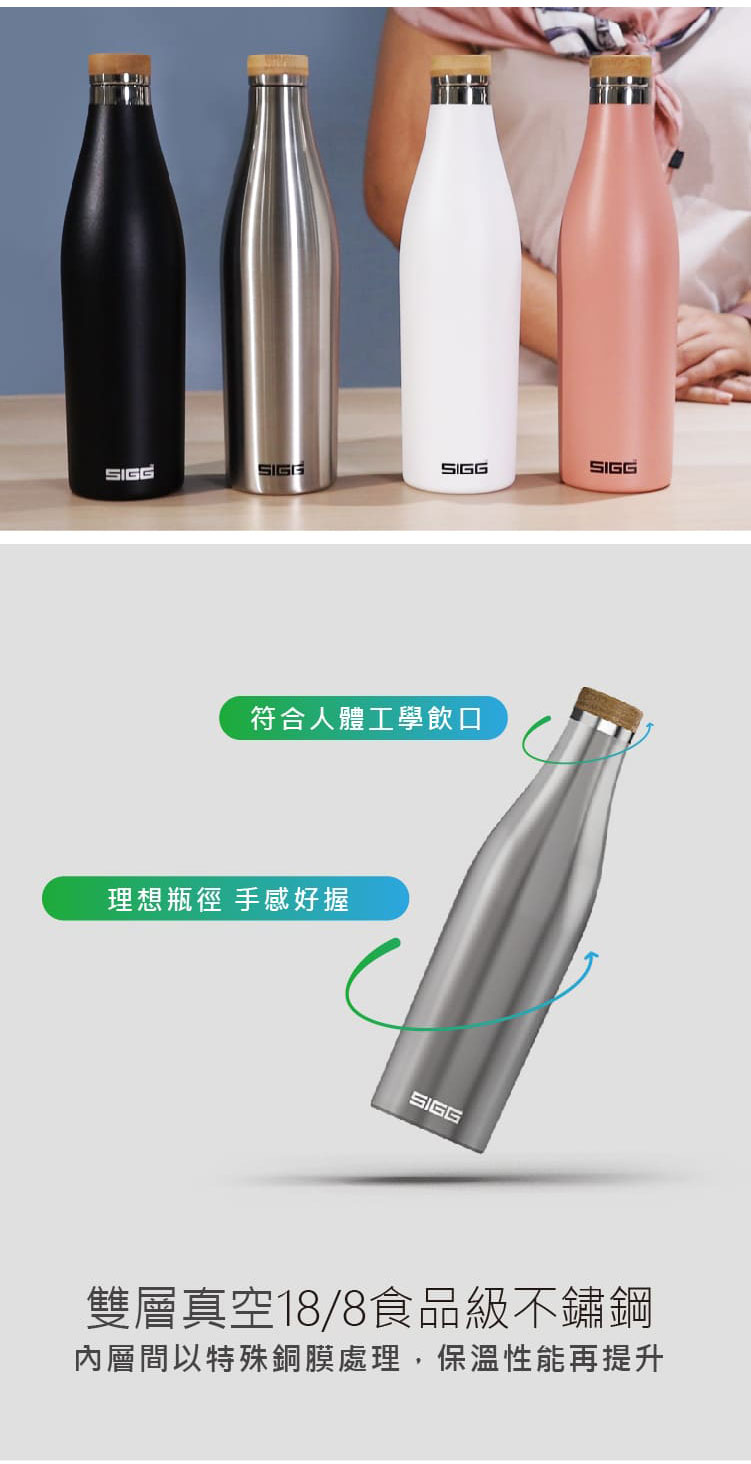 瑞士百年 SIGG 纖體竹蓋保溫瓶 500ml 材質