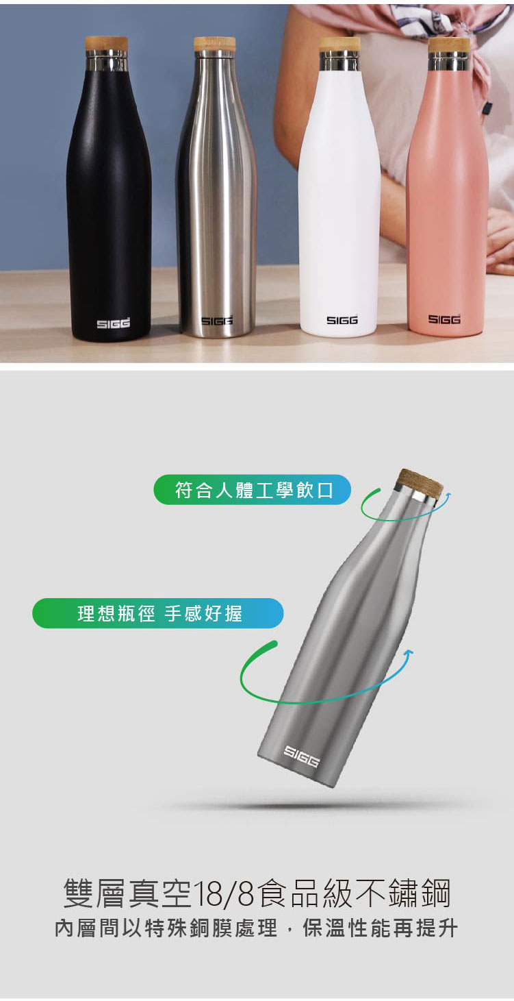 瑞士百年 SIGG 纖體竹蓋保溫瓶 500ml 材質