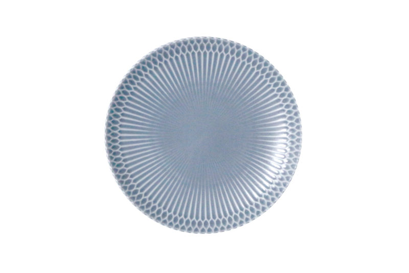 日本 小田陶器 漣漪系列 圓盤 20cm (藍灰)