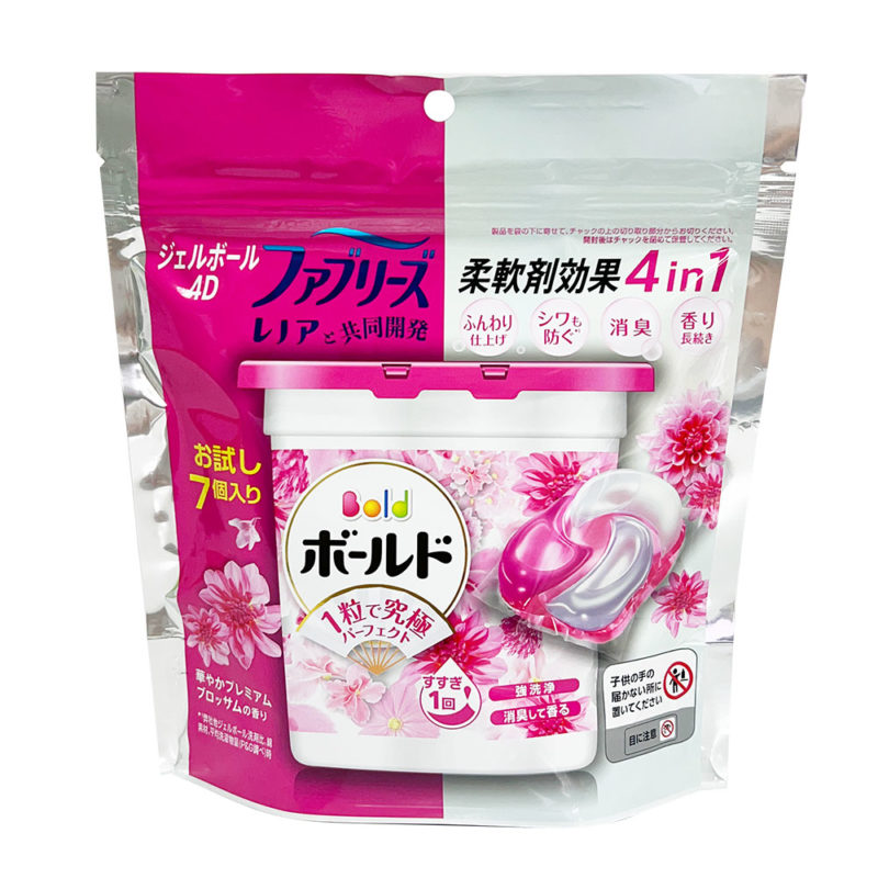 日本 P&G BOLD 4D 碳酸機能洗衣膠囊 7入 (牡丹花香)