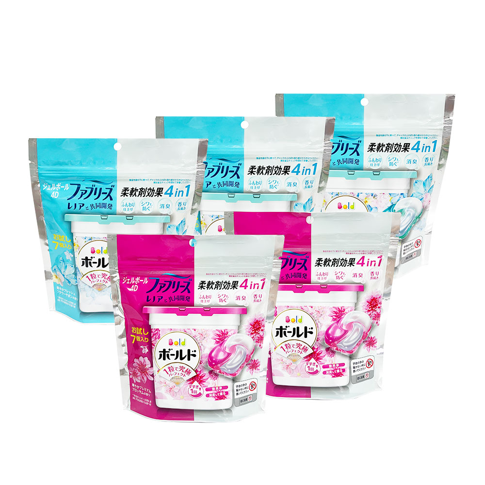 日本 P&G BOLD 4D碳酸機能洗衣膠囊 7入*5包 (任選) 