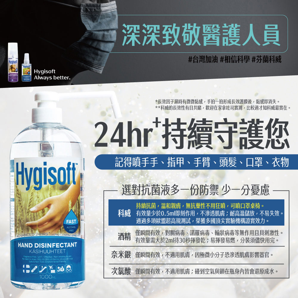 芬蘭 Hygisoft 科威 護膚抗菌乾洗手 